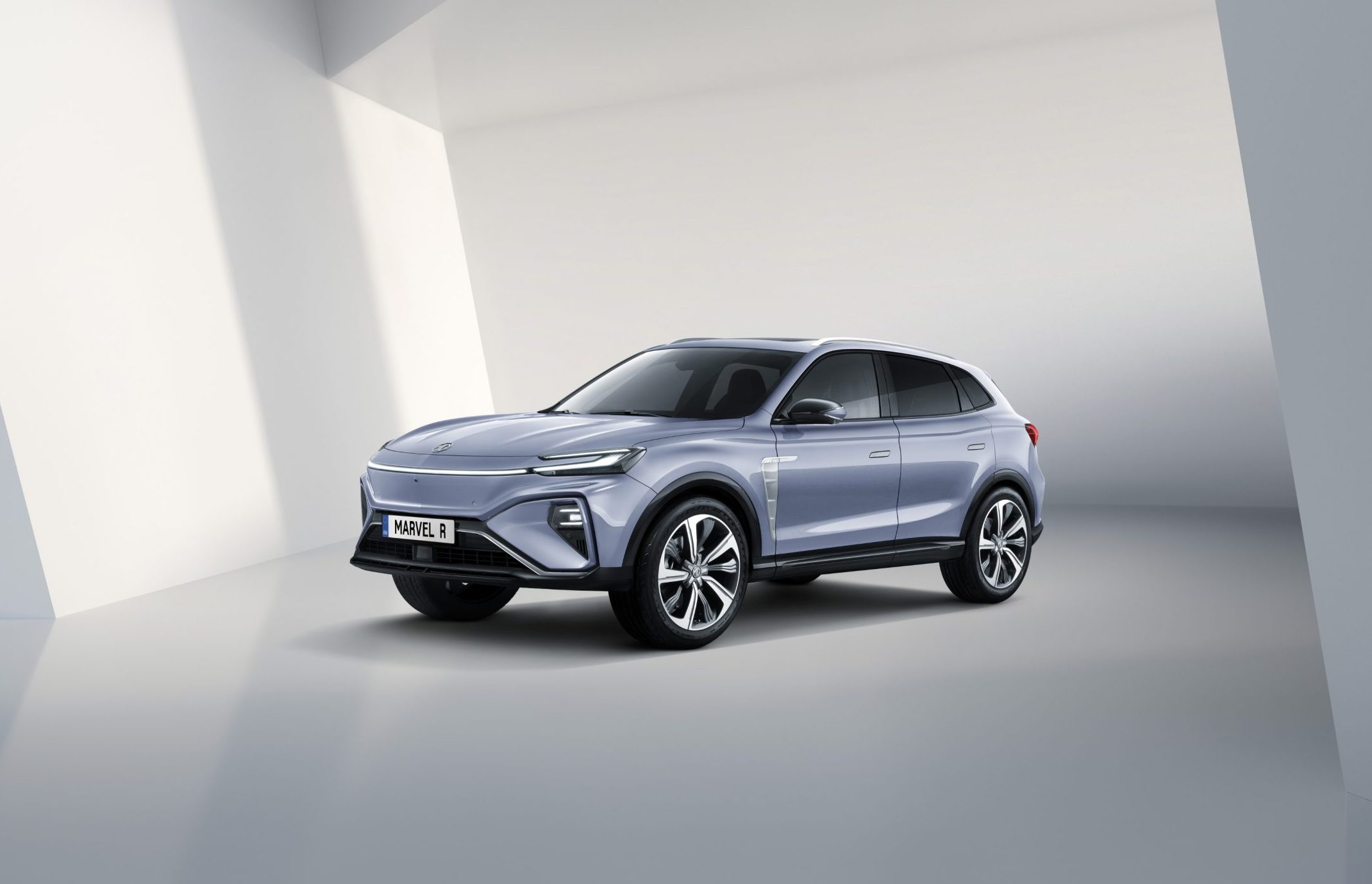 Image of a metallic white MG Marvel R