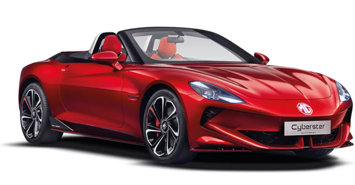 Image of a red MG Cyberster EV
