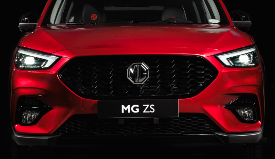 Image of front facing red MG ZS.