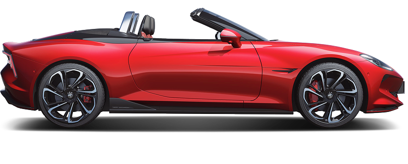 Image of a red MG Cyberster EV