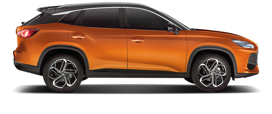 Image of side view of an orange MG One