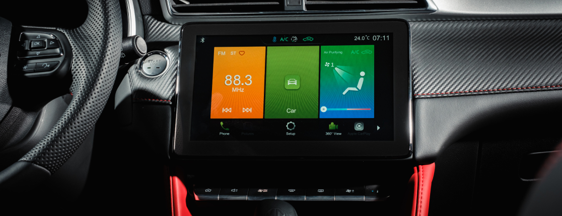 Image of 10 inch floating touchscreen of the MG ZS.