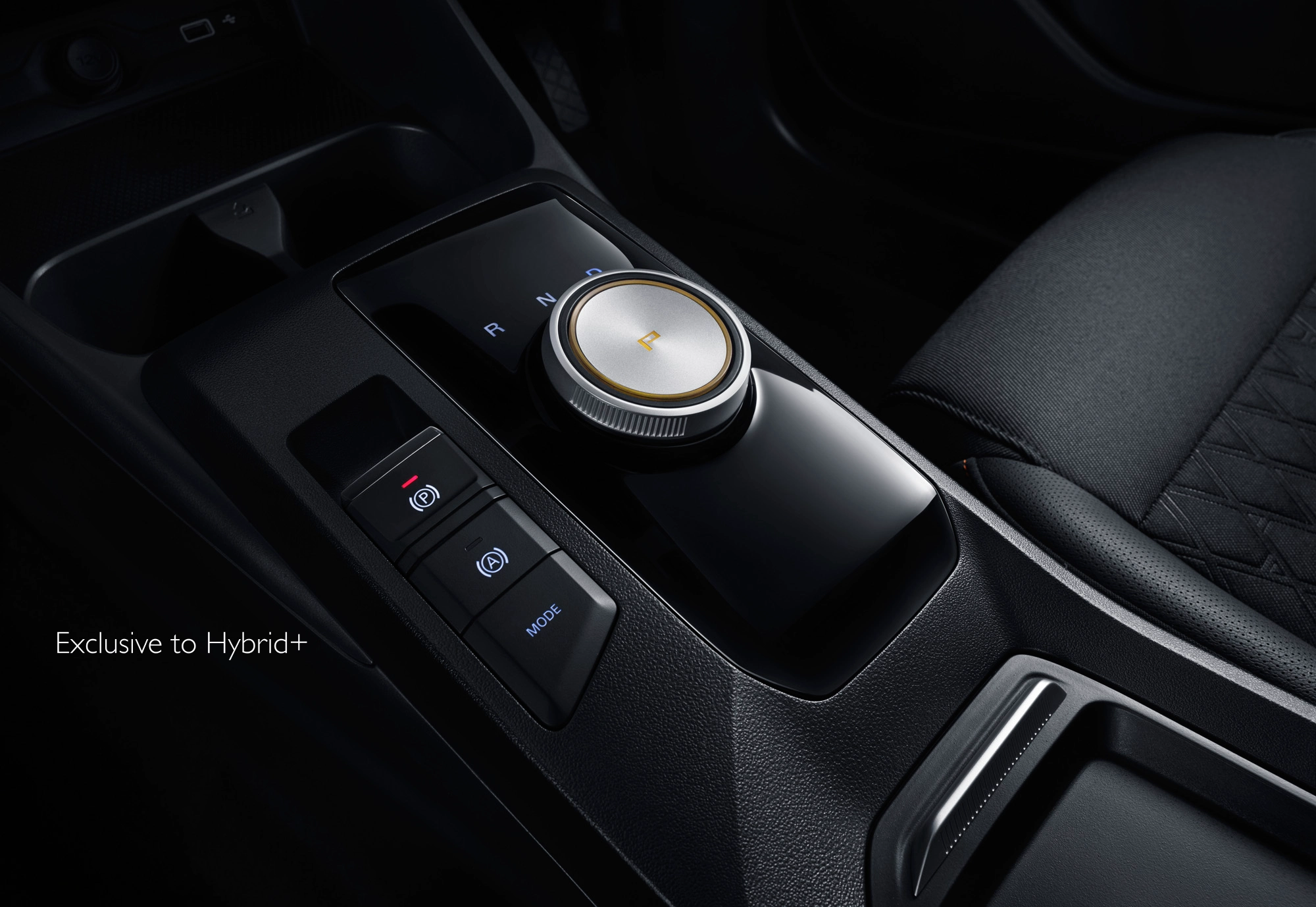 Image of the gear shift knob of the MG 3 Hybrid+.