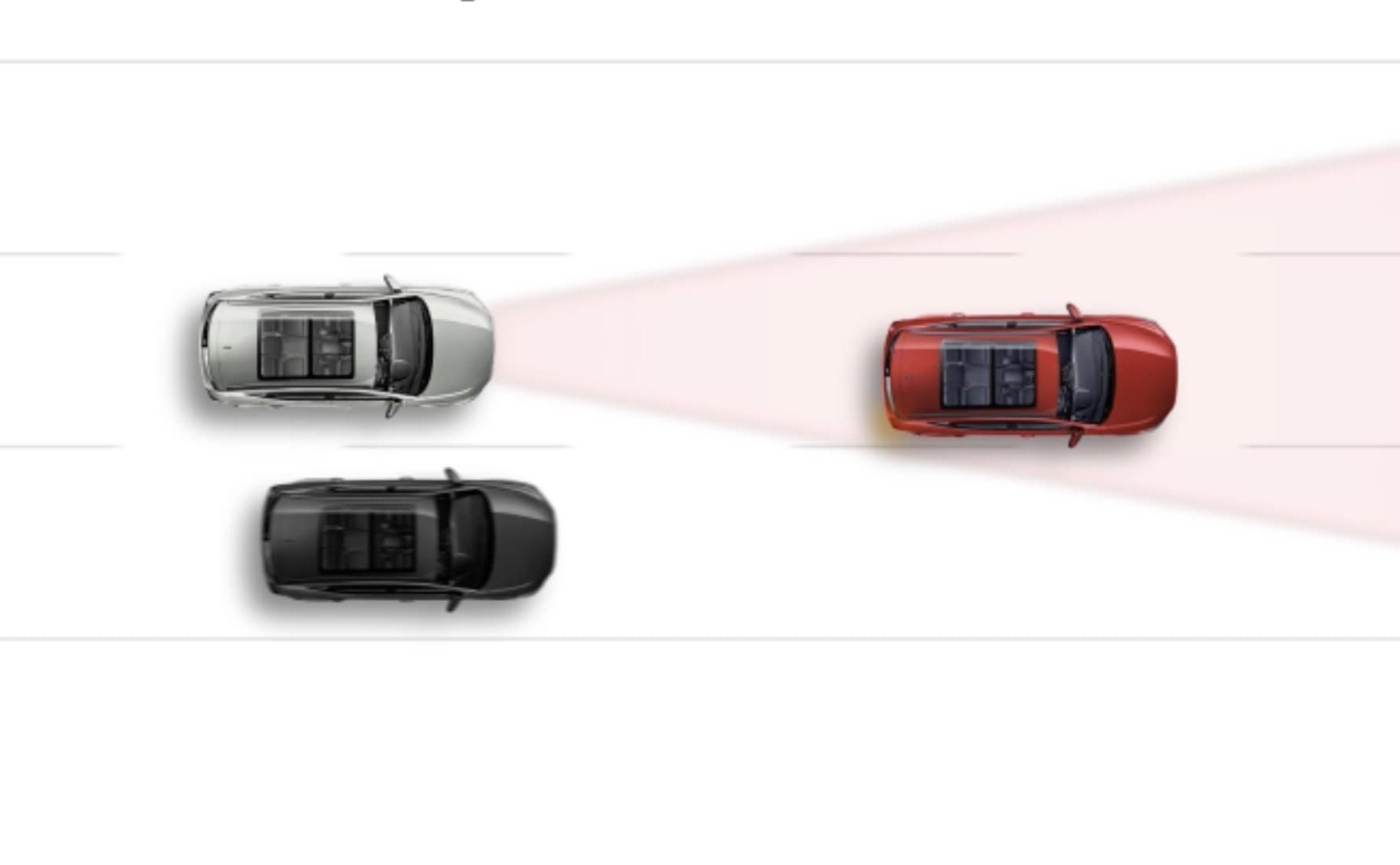 Visualization of MG ZS's Advanced Driver Assistance System in action.
